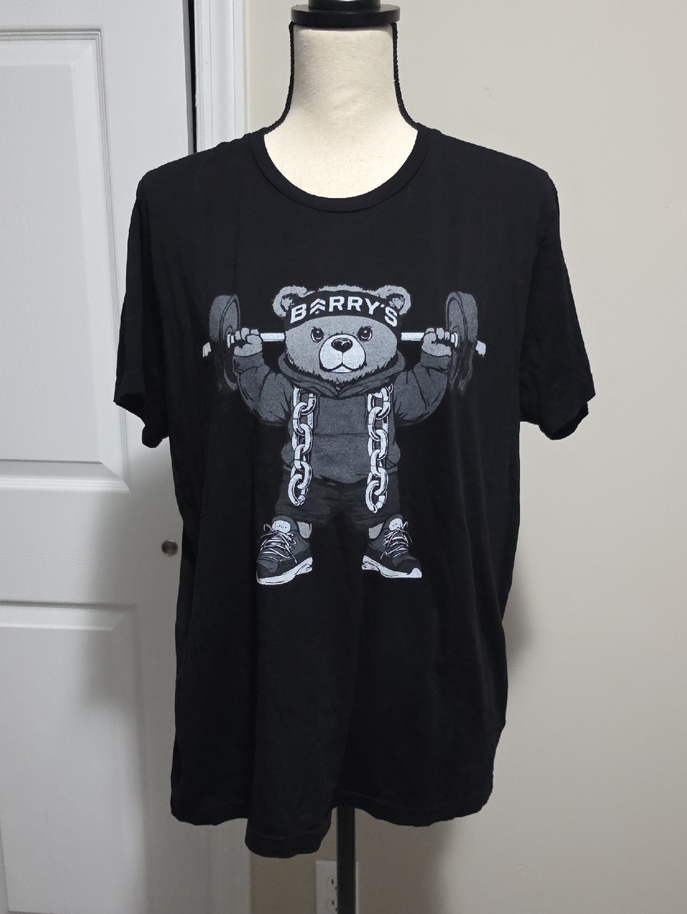 Barry's x Lauren Moshi Weightlifting Bear Tee Shirt, Top Small